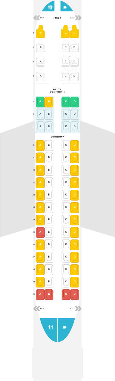 Delta Embraer Seat Map Airportix