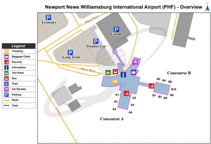 Newport News (PHF) International Airport | Virginia