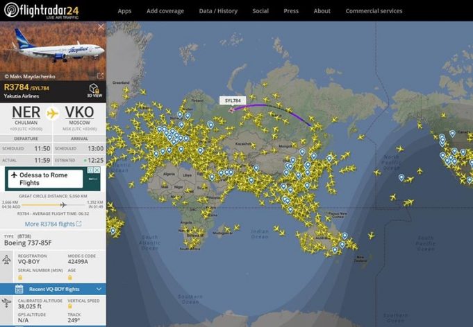 flight radar online live