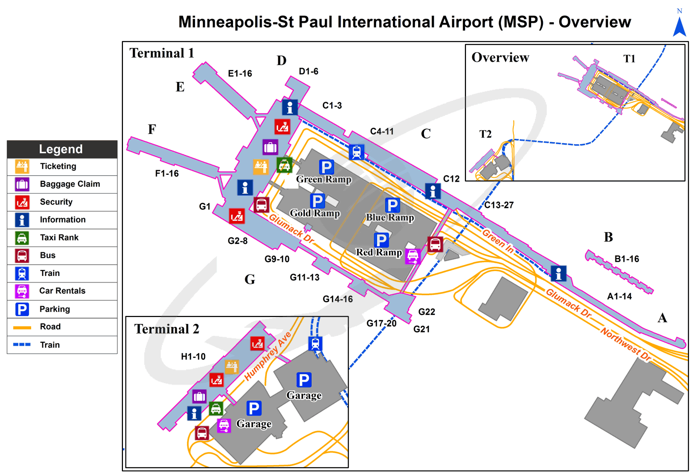 Map Of Msp Airport St Paul Airport Map VKQFHH