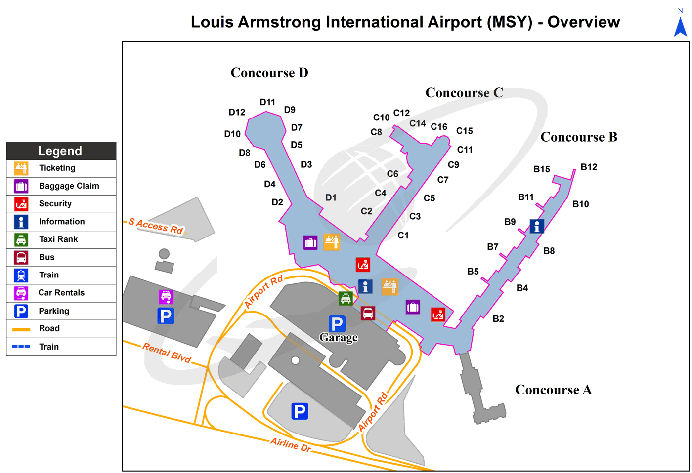 New Orleans International Airport Terminal Map