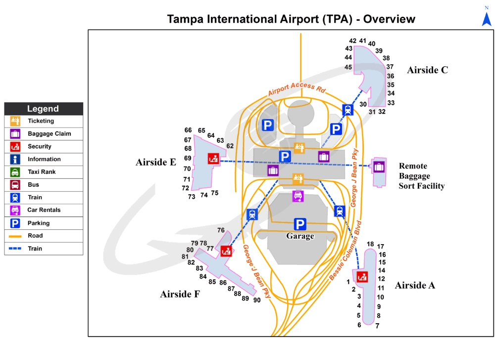 TPA Airport Terminal Map