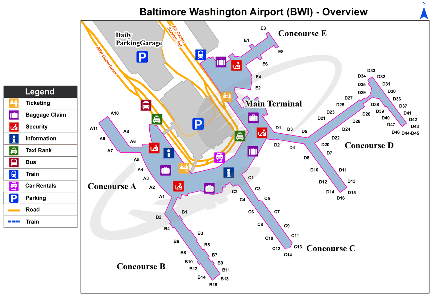 BWI Airport Terminal Map