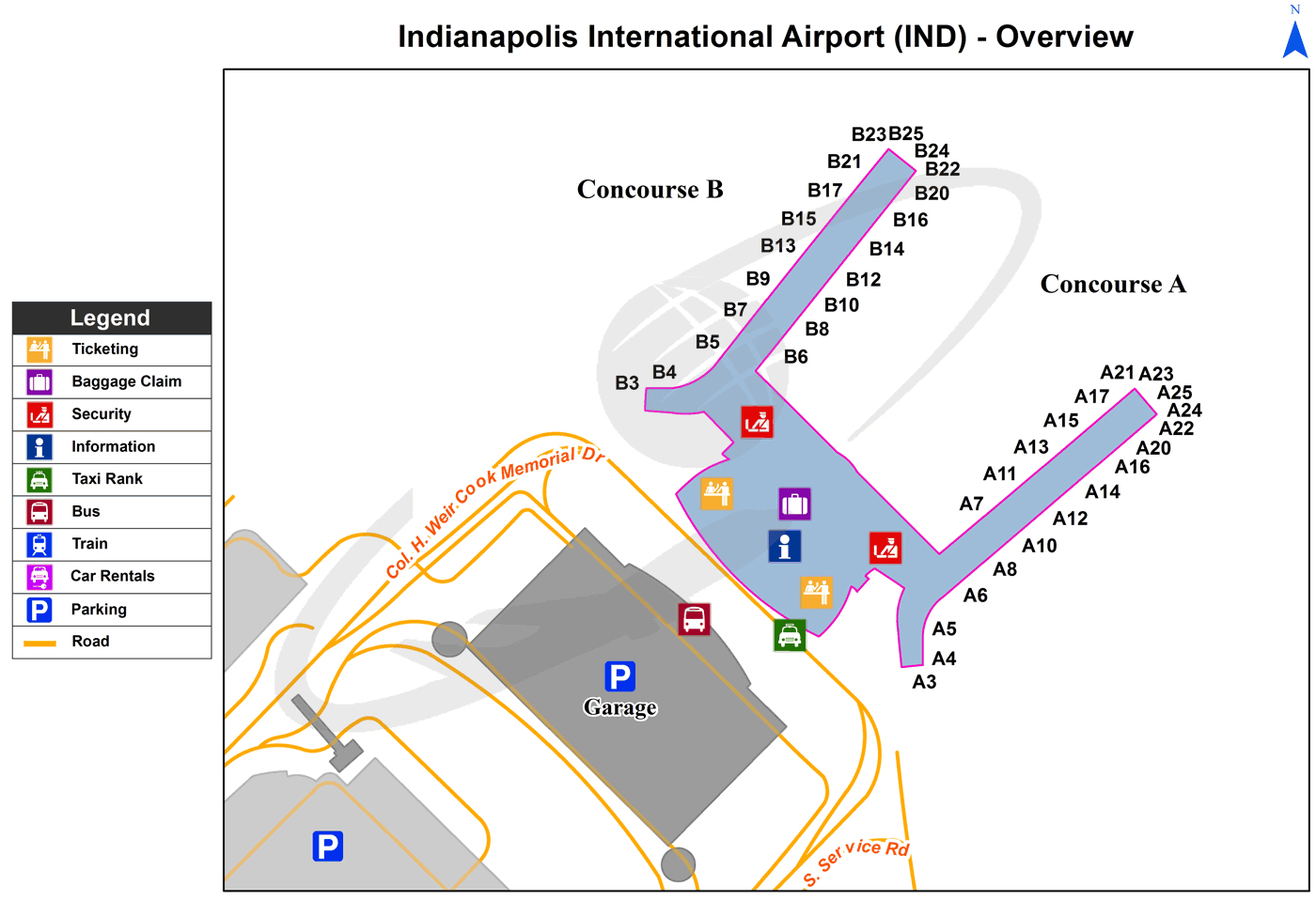 Indianapolis International Airport terminal map