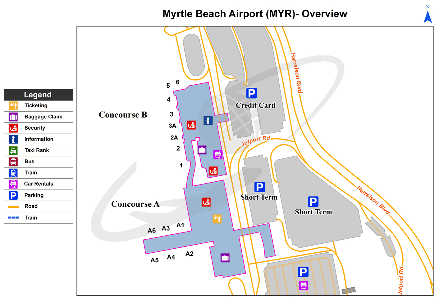 Myrtle Beach Airport Terminal Map