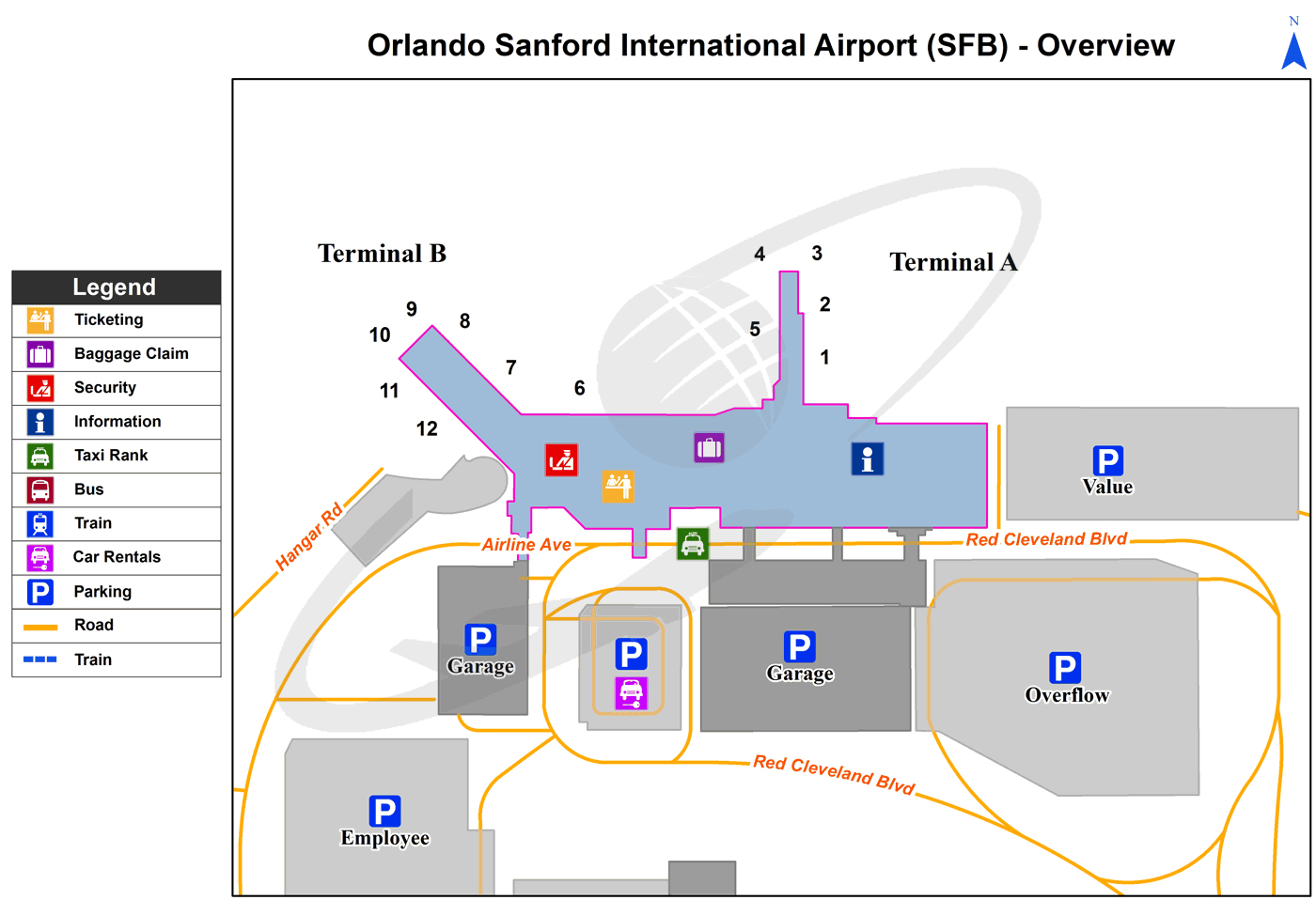 Orlando Sanford International Airport terminal map