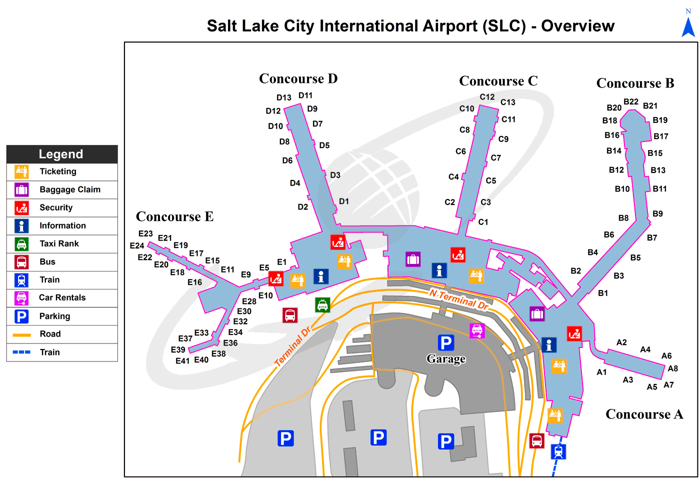 SLC Airport Terminal Map