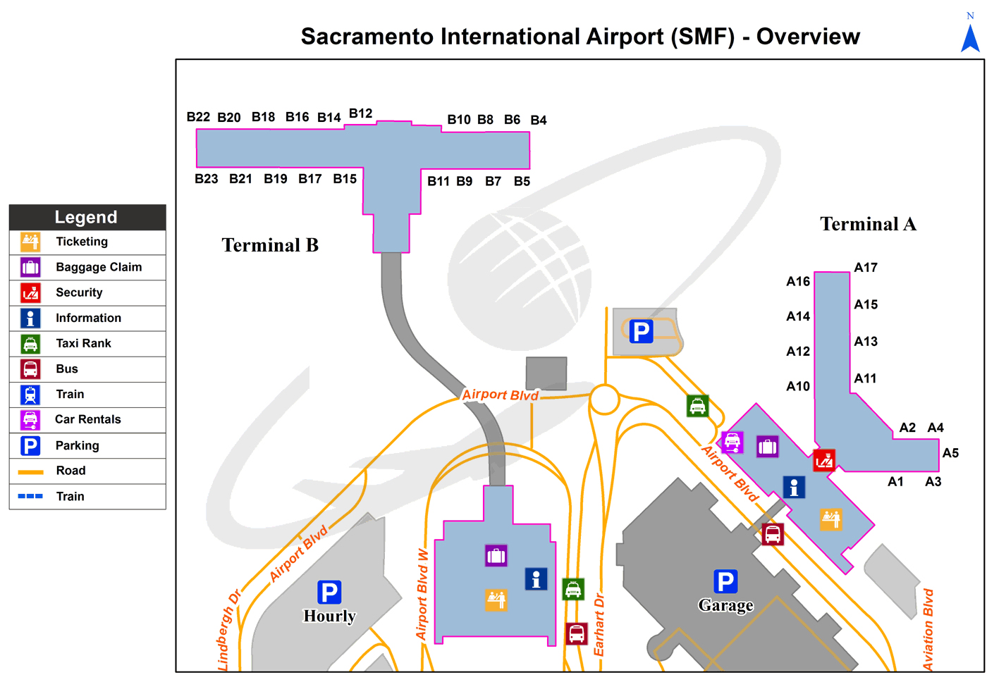 Sacramento International Airport Terminal Map 