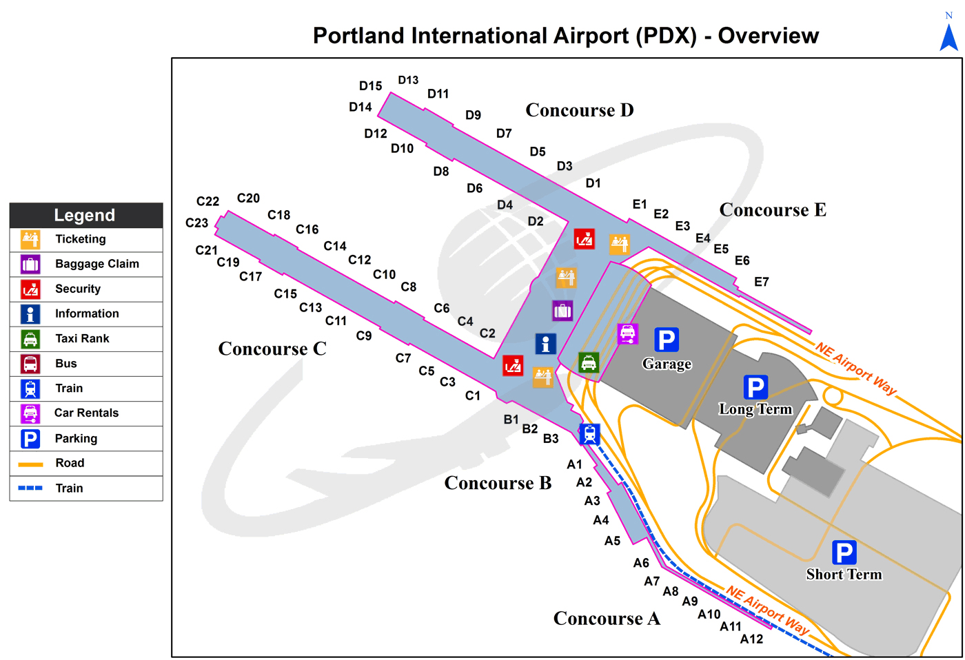 portland international airport terminal map