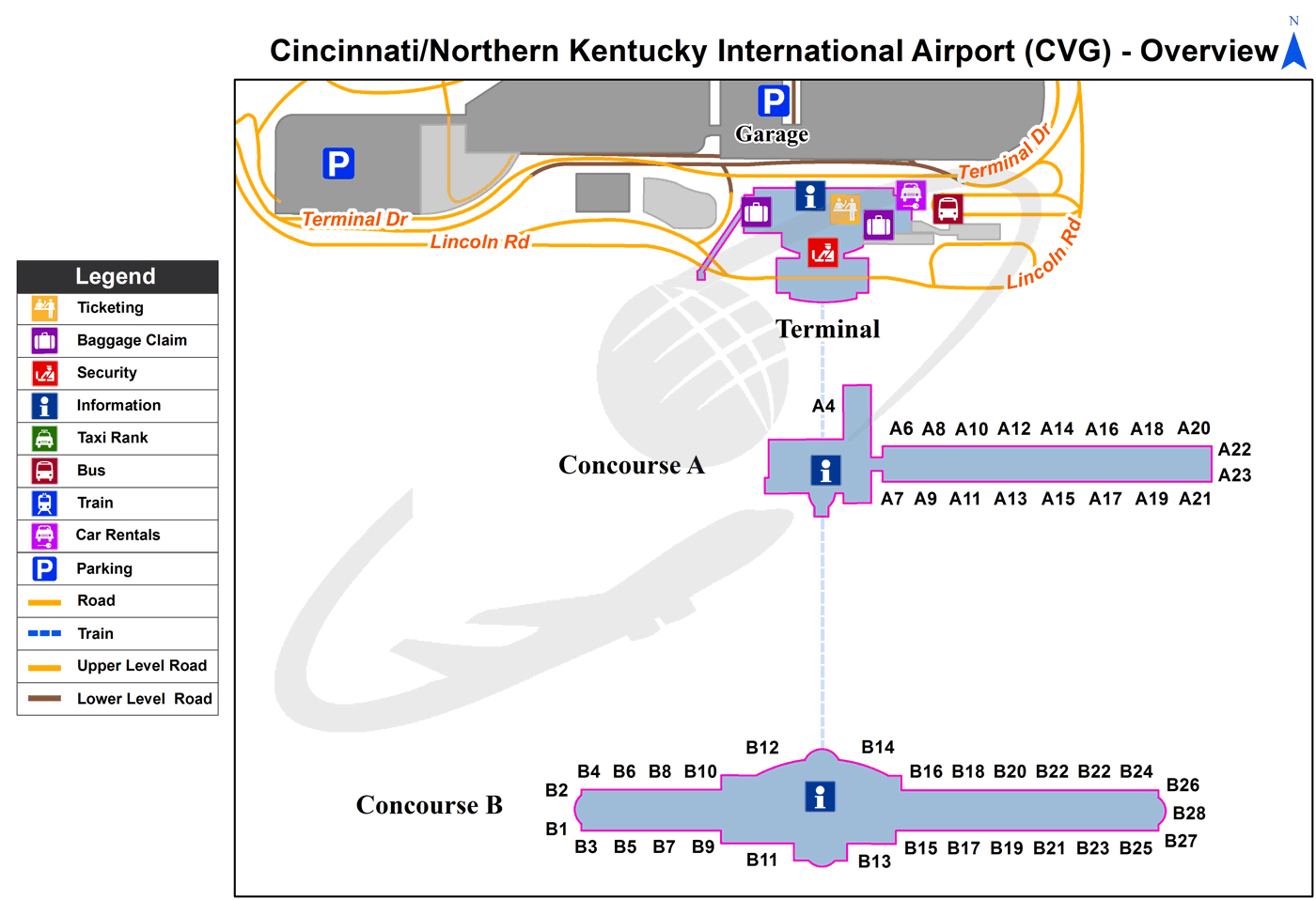 CVG terminal map