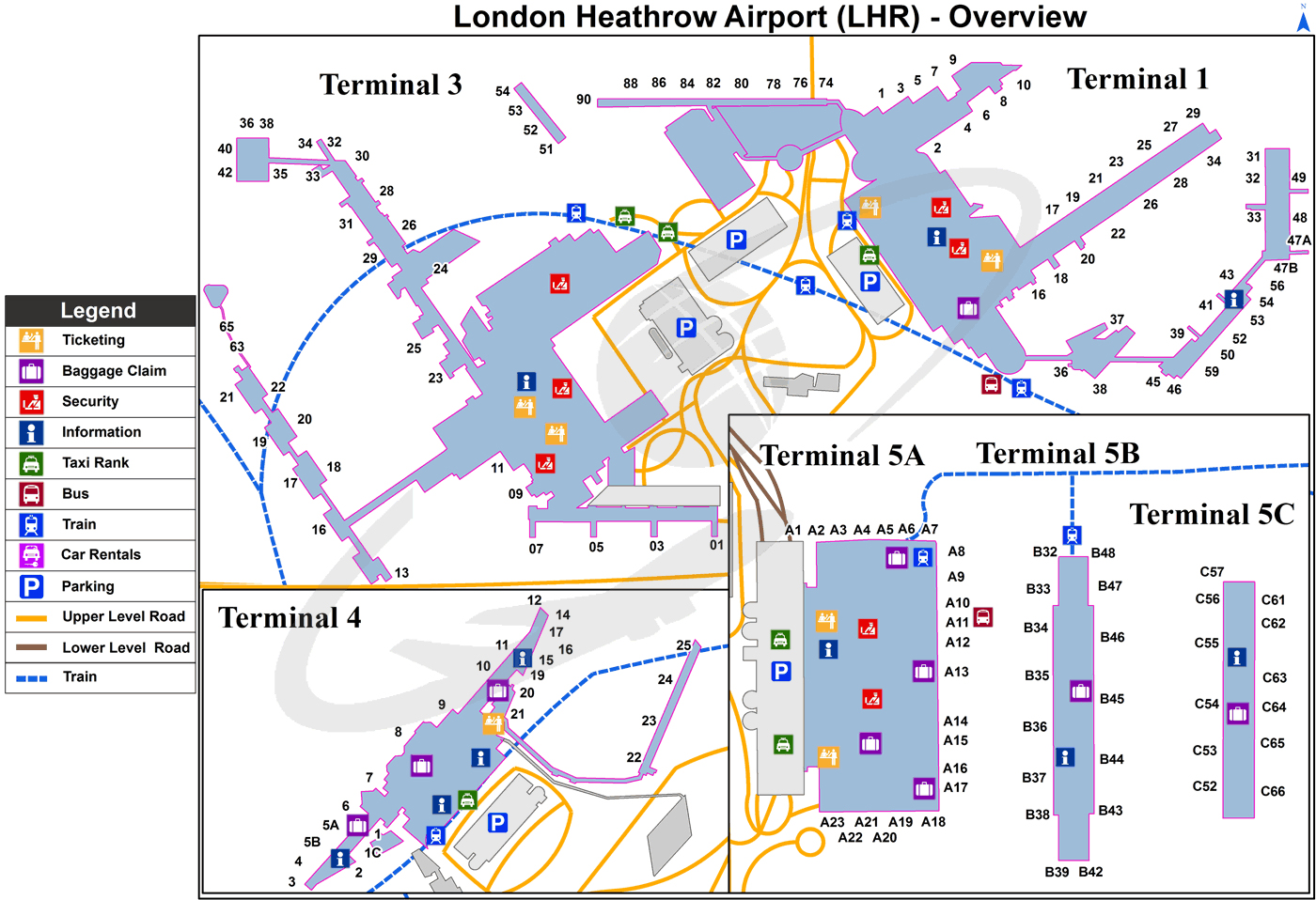Heathrow Airport Terminal Map 