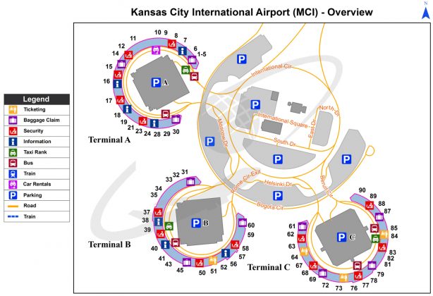 Kansas City International Airport Terminal Map 614x420 