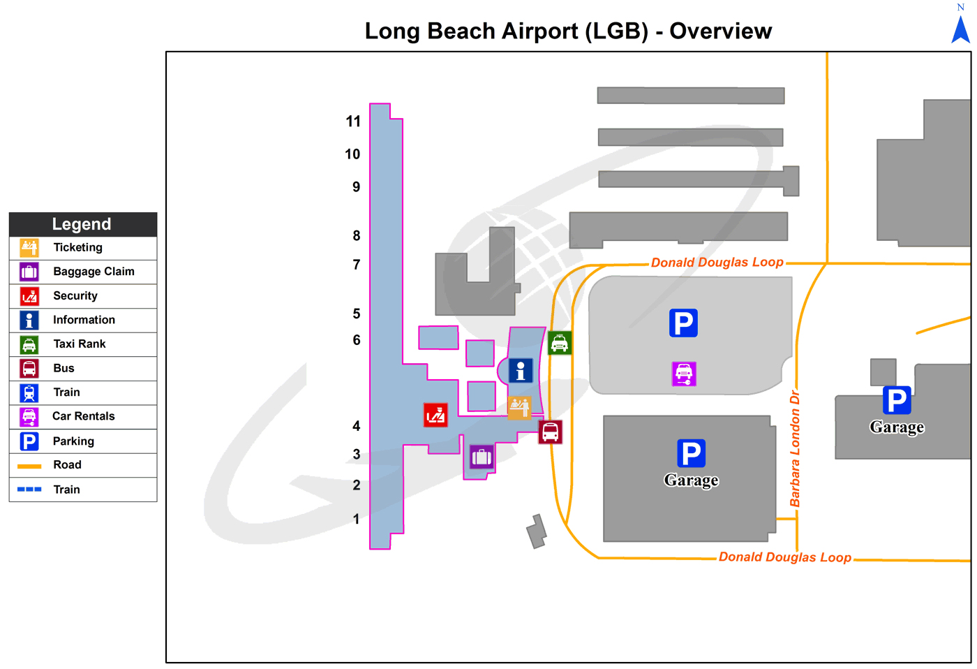 LGB airport map