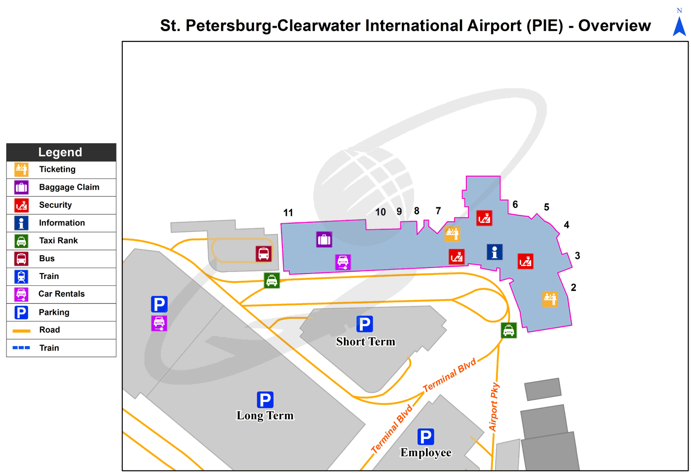 St. Pete–Clearwater International Airport terminal map
