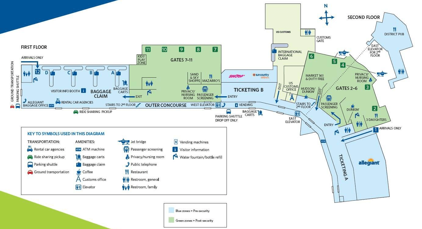 clearwater st pete airport arrivals map