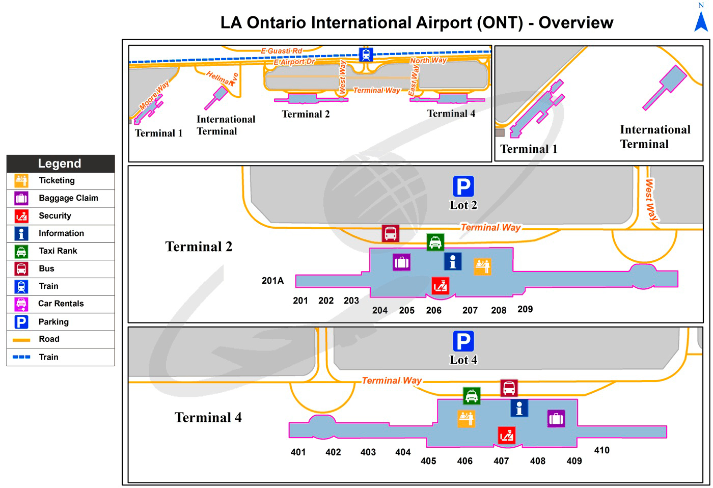 Ontario International Airport terminal map