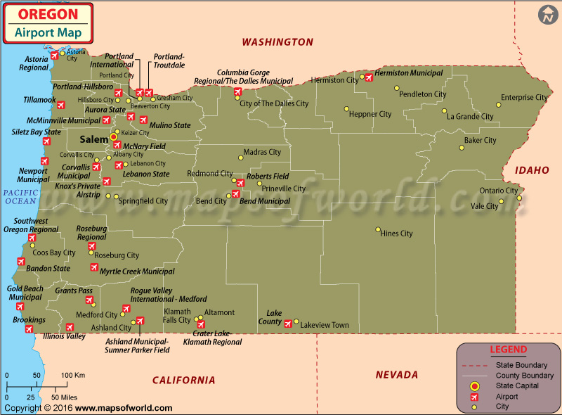 Oregon Airports Complete Review Maps And Travel Information   Airports In Oregon 