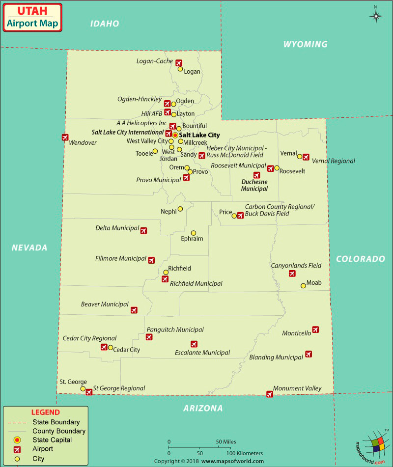 Airports In Utah Full Review Maps And Travel Information Airportix   Airports In Utah 