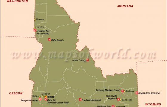 Airports In The US By States Airportix Idaho Airports 560x360 