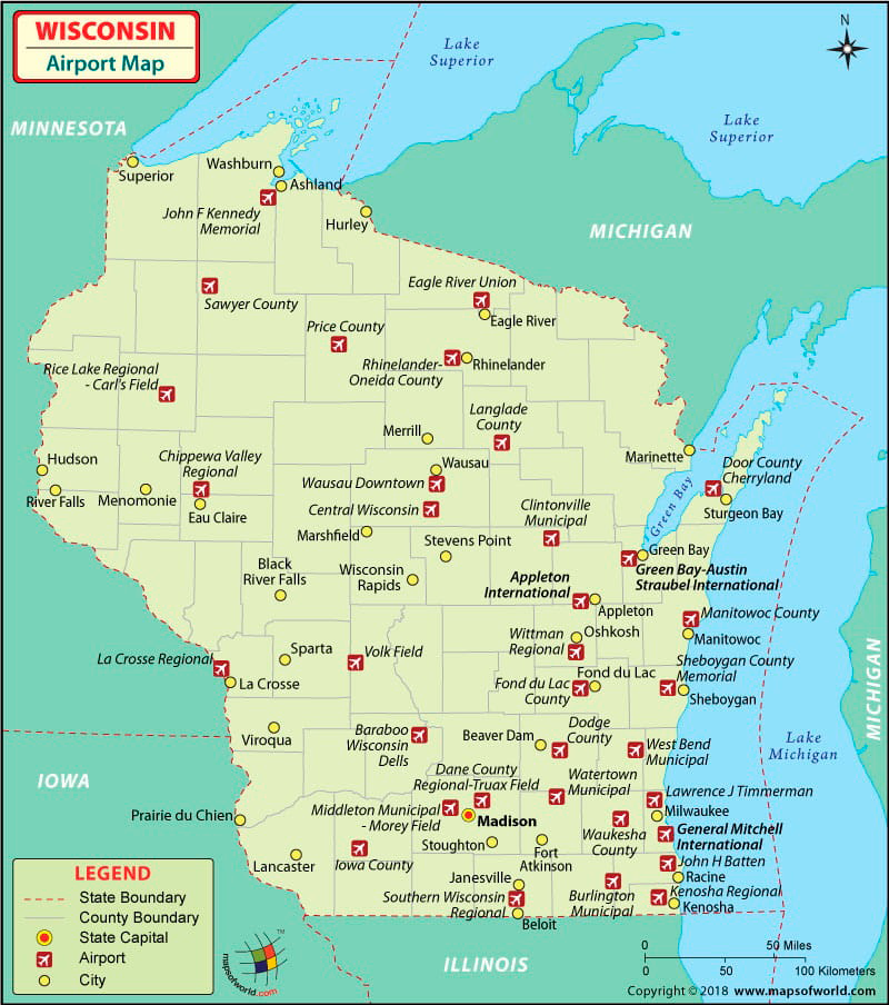 Wisconsin Airports Complete Guide Maps And Travel Information