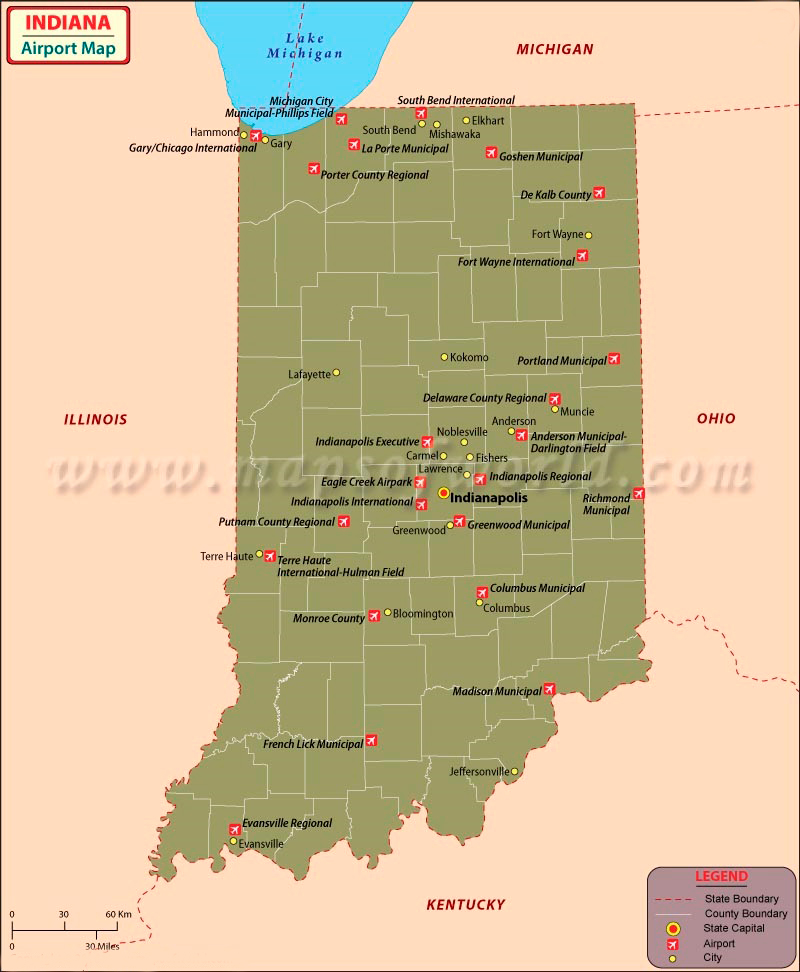 Indiana Airports Complete Guide Maps And Travel Information   Indiana Airports 