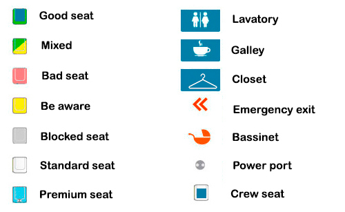 Amenities Key seat map