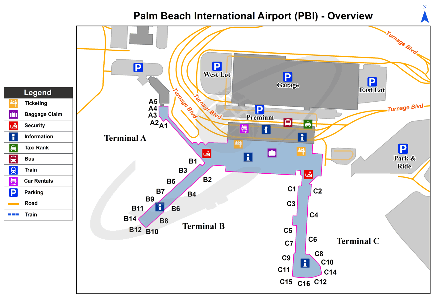PBI Terminals map
