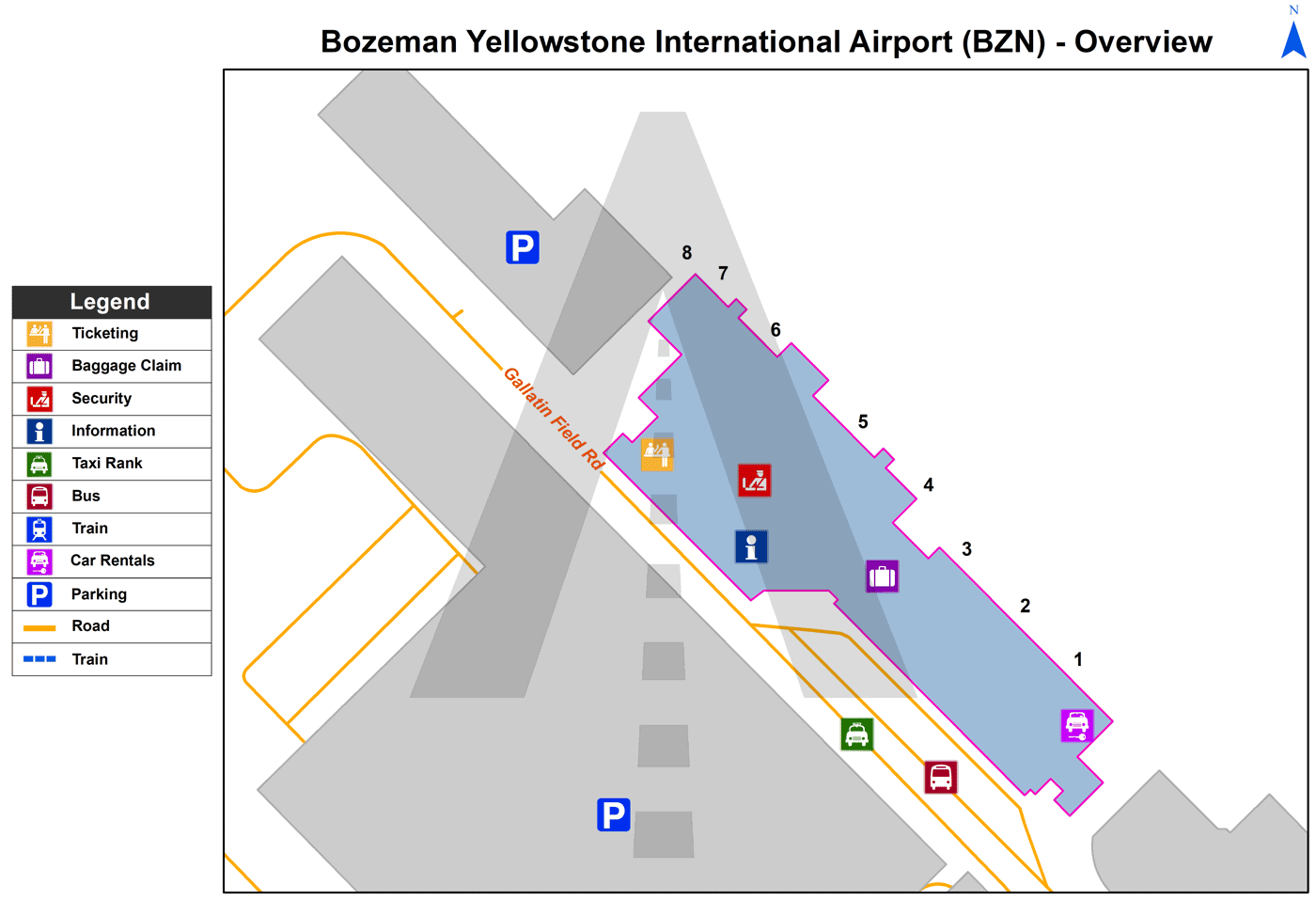 Airport BZN map