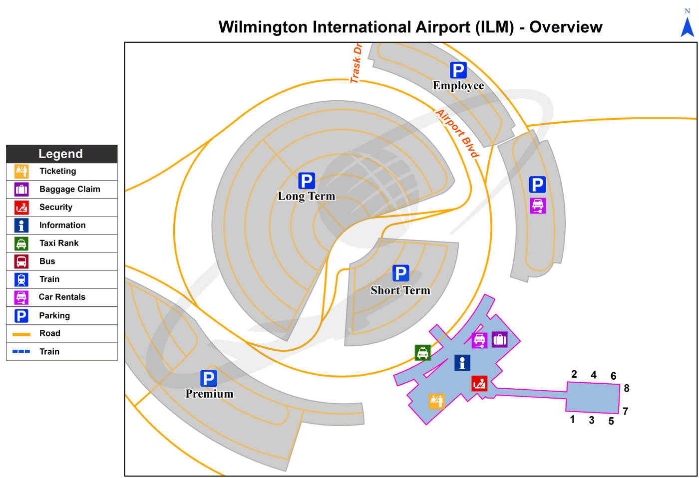 Airport ILM map