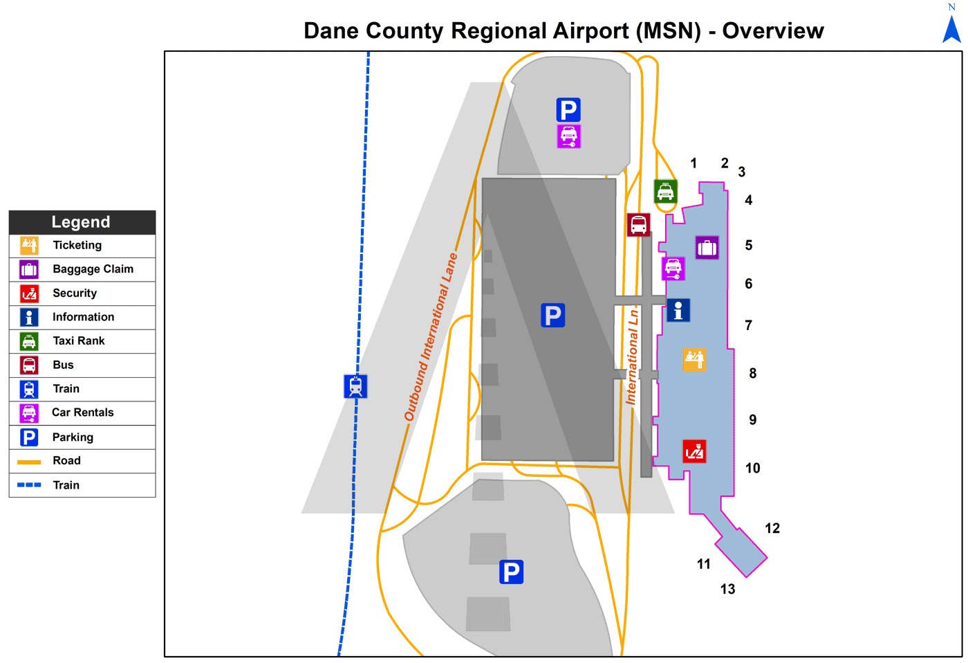 Airport MSN map
