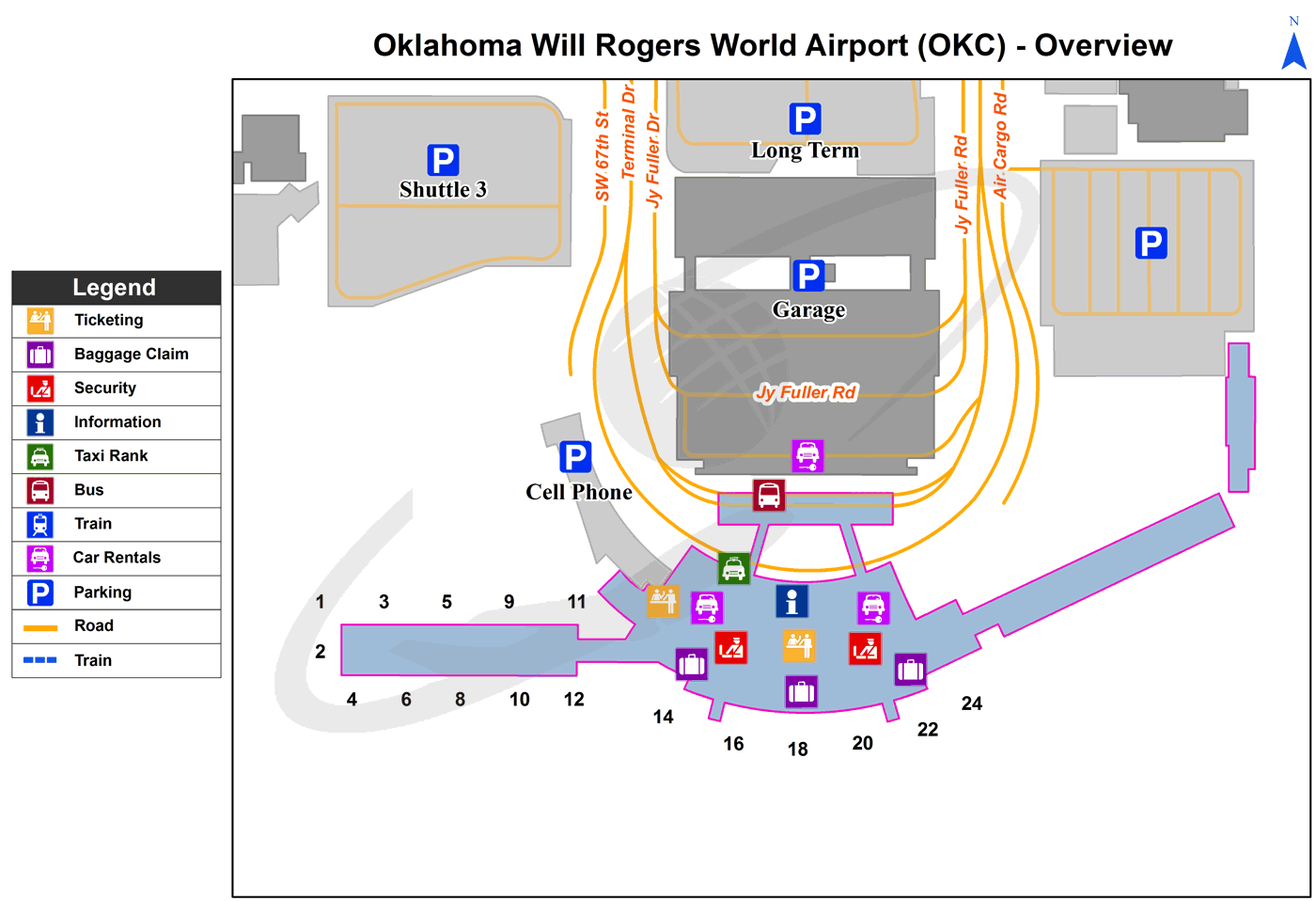 OKC Airport map