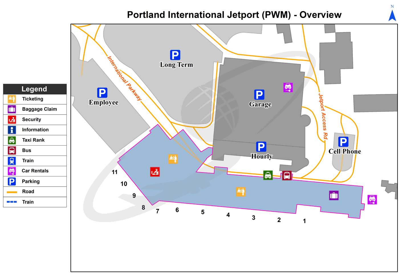 Portland Jetport map