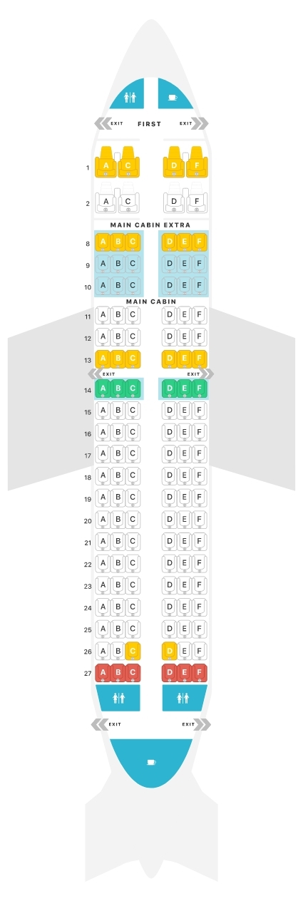 American Airlines A319 Seat Map