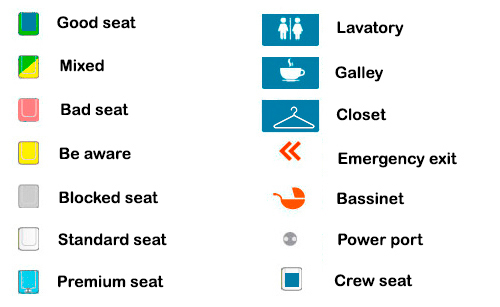 seat map key airbus a320