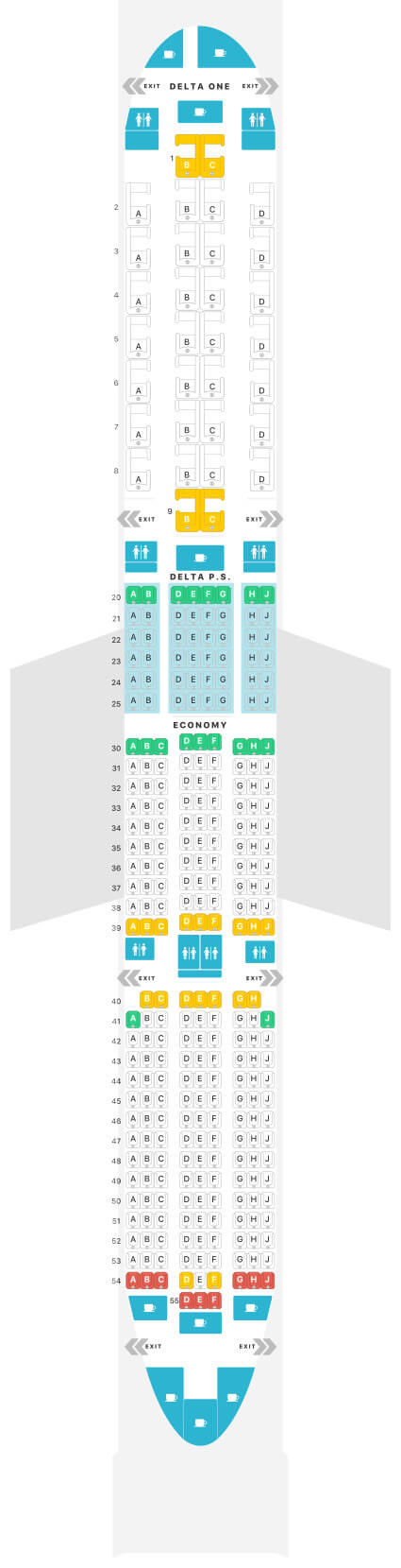 Airbus A350-900 Seat Maps, Specs Amenities Delta Air Lines, 42% OFF