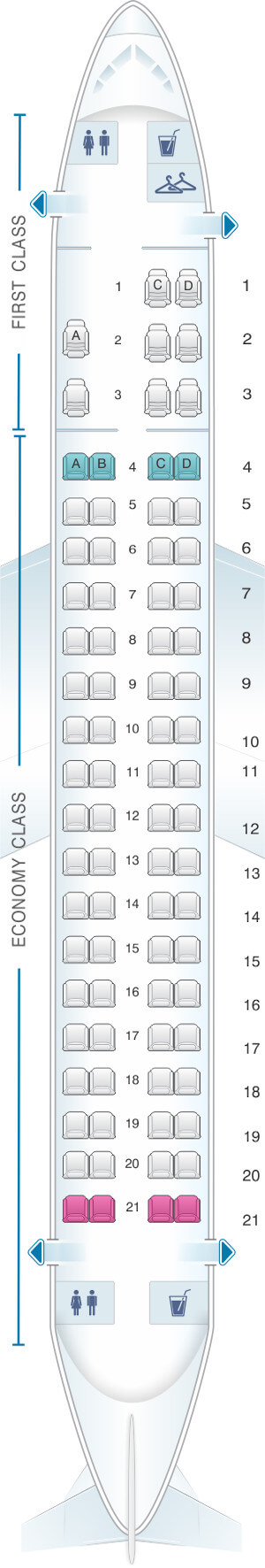 American Airlines Embraer 175 Seat Map