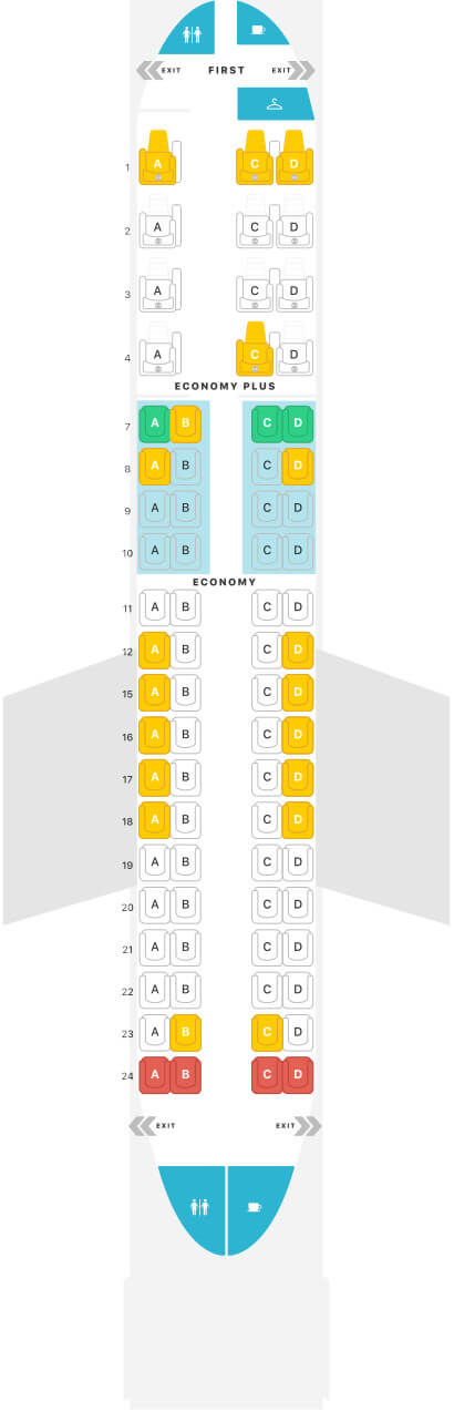 Embraer 175 United Seat Map Airportix