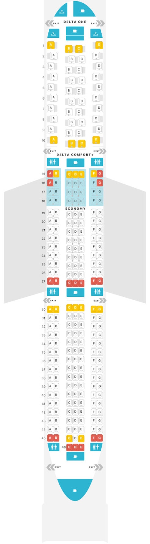 Delta 767-400 Seat Map - Airportix