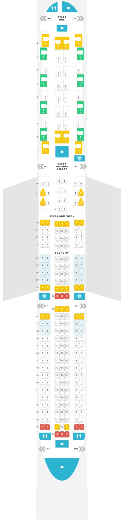 Delta 767-400 Seat Map - Airportix