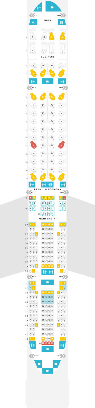 Boeing 777-300ER American Airlines Seat Map - Airportix