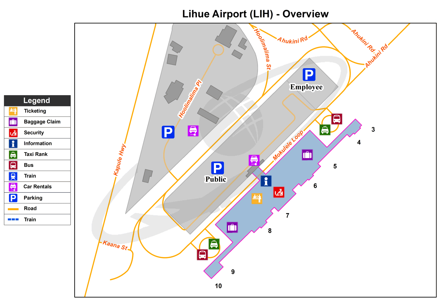 Lihue Airport map