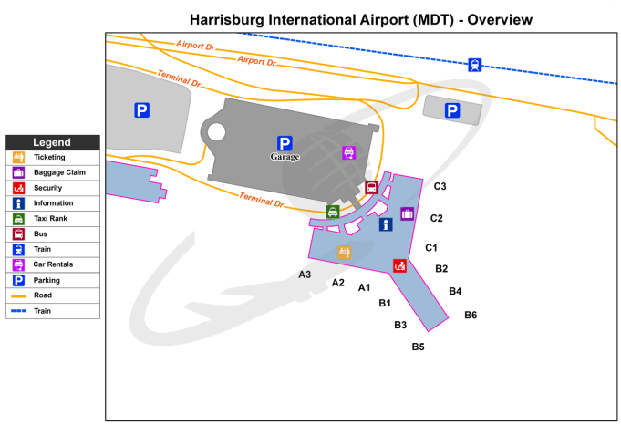 Harrisburg Airport (mdt) - Airport In Pennsylvania