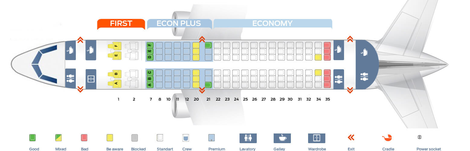 Seat Map United Airlines Airbus A319 