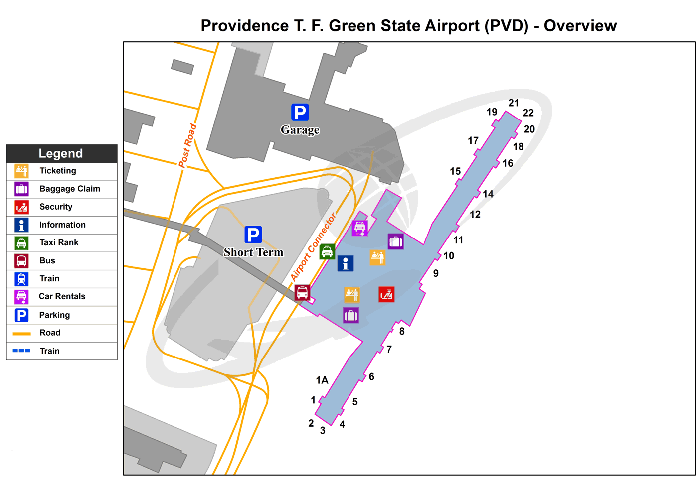 Providence Rhode Island Airport map