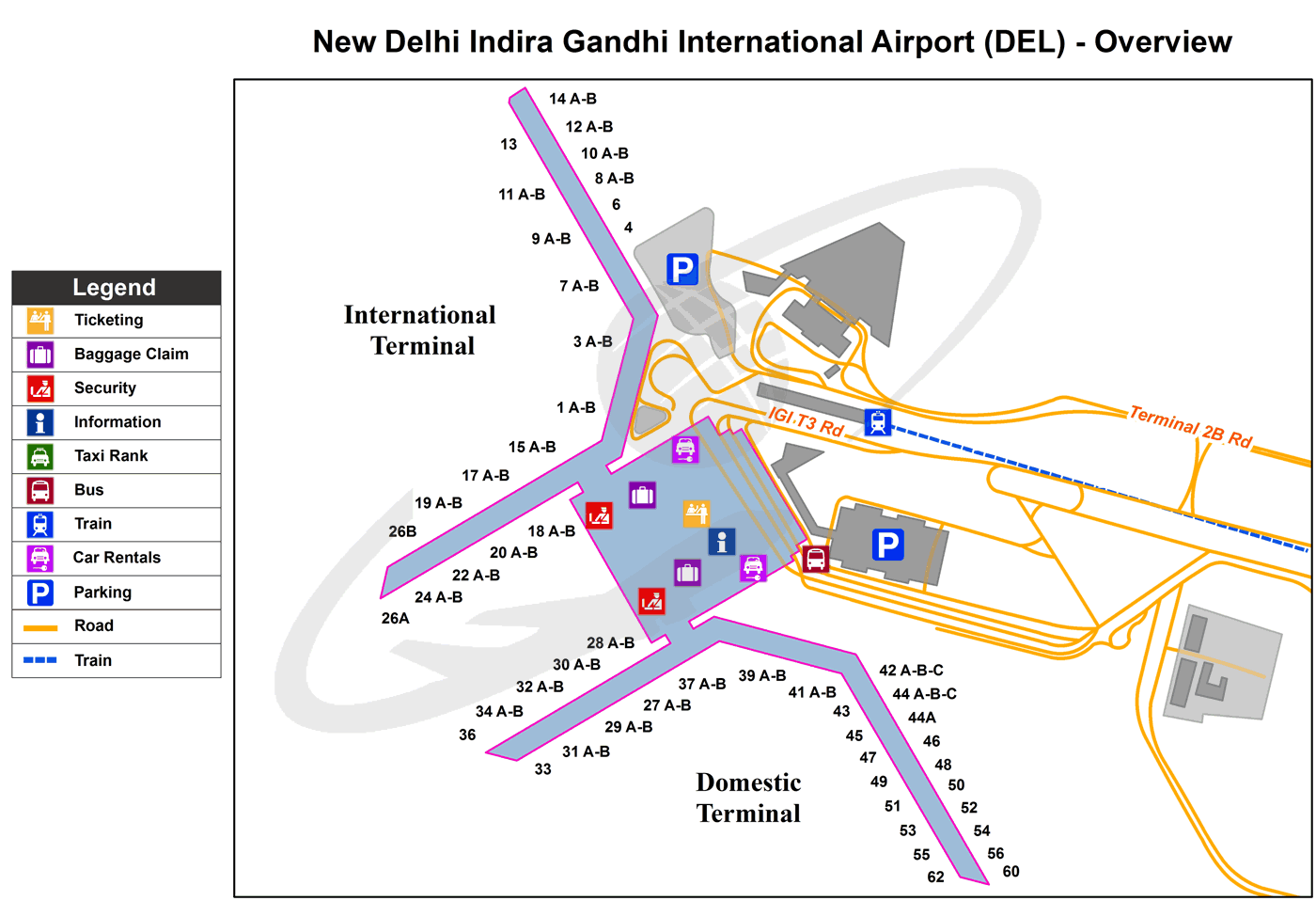 Indira Gandhi International Airport map