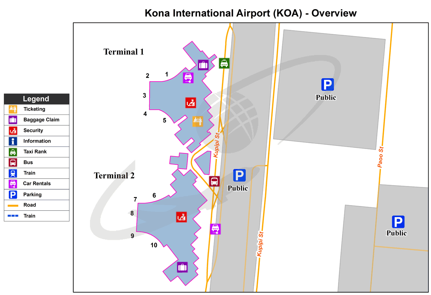 Kona International Airport map