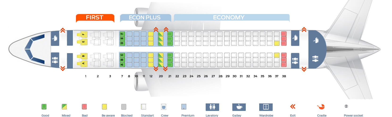 United A320 Seat Map