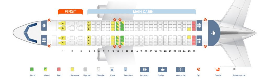 American Airlines Airbus A320 Seat Map