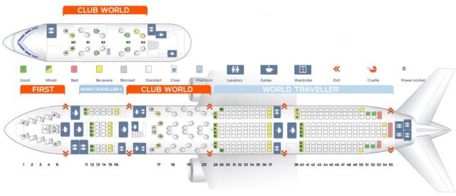 British Airways 747 Seat Map - Airportix