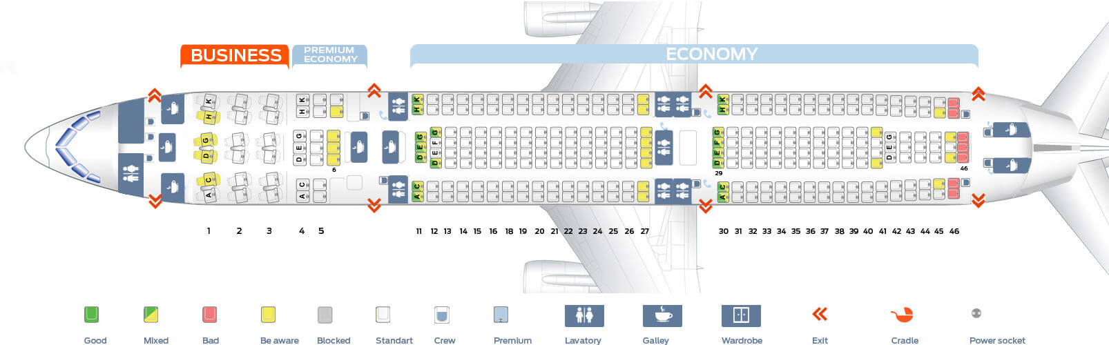 Lufthansa Airbus A340-300 seat map